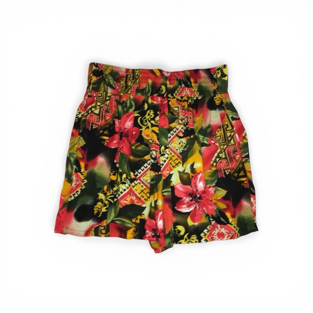 NWOT Ultra Flirt Tropical Floral High-Waisted Shorts, Size M - Picture 3 of 4